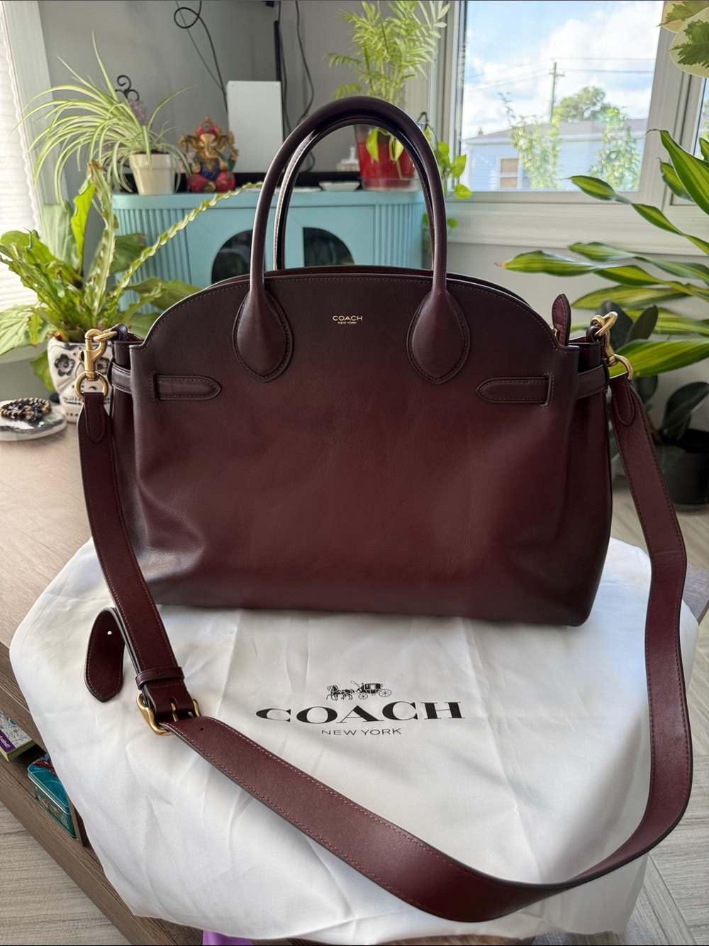 Coach Soft Empire Carryall Bag 40 Brass/merlot CW616